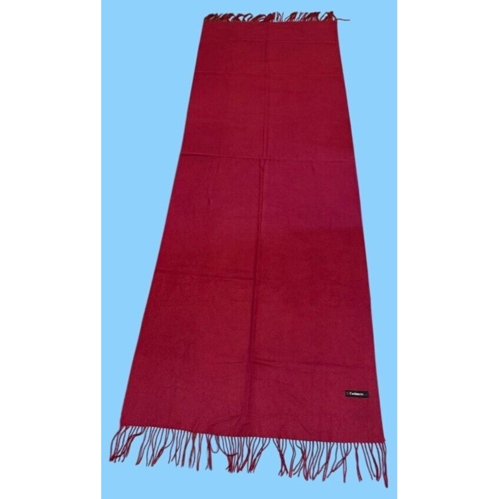 Vintage Cashmere Maroon Scarf Shawl Autumn Winter Wrap Hijab Warm Soft 71"